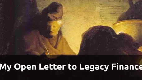 Artwork of people with the title “My Open Letter to Legacy Finance.”