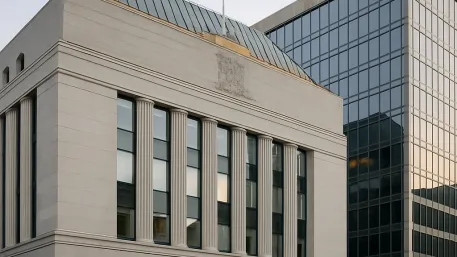 Street view of the Bank of Canada building in Ottawa, featuring both classical stone architecture and a modern glass extension.