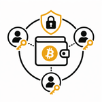 Bitcoin wallet shared securely between individuals with private keys