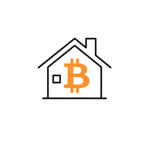 Bitcoin real estate transaction illustration