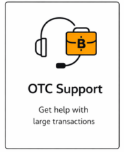 Card icon showing a wallet with a Bitcoin symbol labeled “Sell Bitcoin – Convert your BTC to cash smoothly.