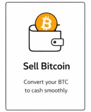 Card icon showing a support headset with a Bitcoin symbol labeled “OTC Support – Get help with large transactions.