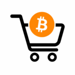 Shopping cart with Bitcoin symbol