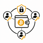 Bitcoin wallet shared securely between individuals with private keys