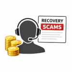 Fake recovery service with Bitcoin and “Recovery Scams” warning