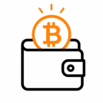 Wallet with Bitcoin and signal lines